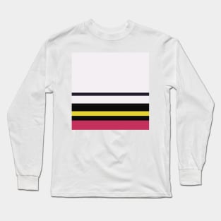 A fashionable medley of Anti-Flash White, Dark, Almost Black, Dark Pink and Sandstorm stripes. Long Sleeve T-Shirt